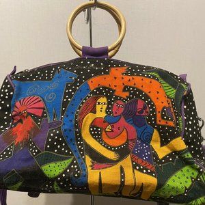 Laurel Burch crazy cat handbag overnight bag